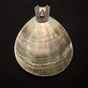 Sterling Silver Beautiful Large Shell Slide